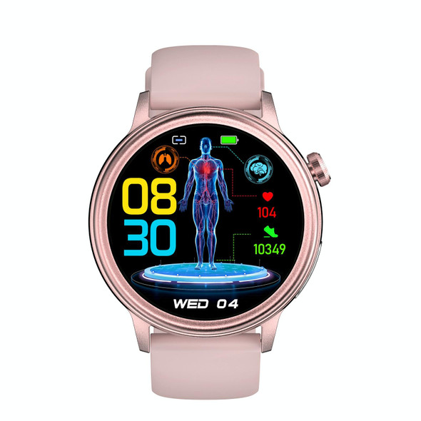 ET470 1.39 inch Color Screen Smart Watch Silicone Strap, Support Bluetooth Call / ECG(Pink)