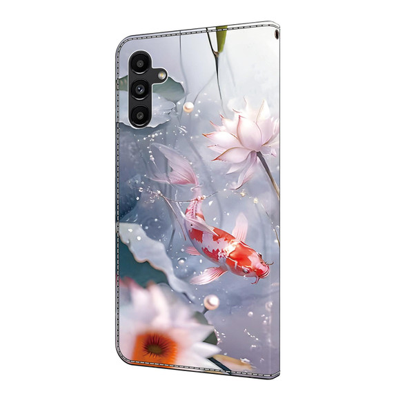 For Samsung Galaxy A35 5G Crystal Painted Leather Phone case(Koi)