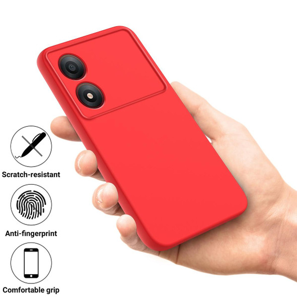 For ZTE Blade A34 Pure Color Liquid Silicone Shockproof Phone Case(Red)