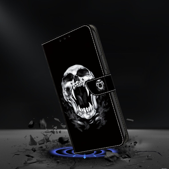 For Samsung Galaxy M53 5G Crystal Painted Leather Phone case(Skull)