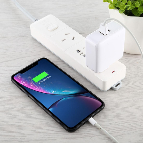 PD65W-A6 PD 65W 90 Degrees Foldable Pin Portable Multi-function USB Quick Charger, US Plug(White)