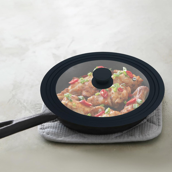 Universal Pan & Pot Lid - Fits All Sizes, Tempered Glass