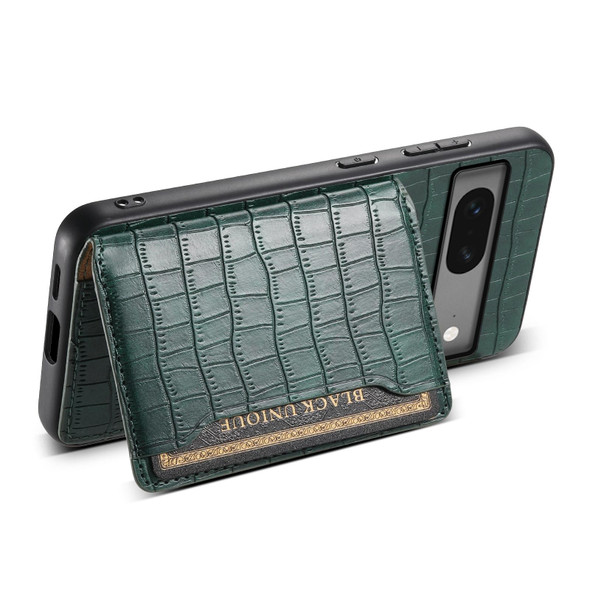 For Google Pixel 7 5G Crocodile Texture Card Bag Design Full Coverage Phone Case(Green)