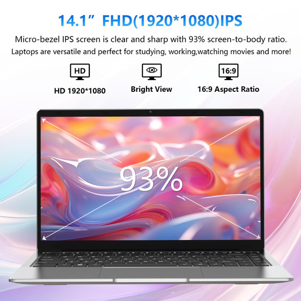 GXMO F141S 14.1 inch Laptop, 8GB+256GB, Windows 11 Intel Celeron J4125 Quad Core(Silver)