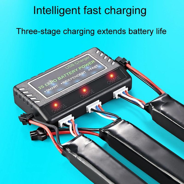 11.1V One Charge Three Water Bullet Rifle Li-Po Battery Balance Charging Case