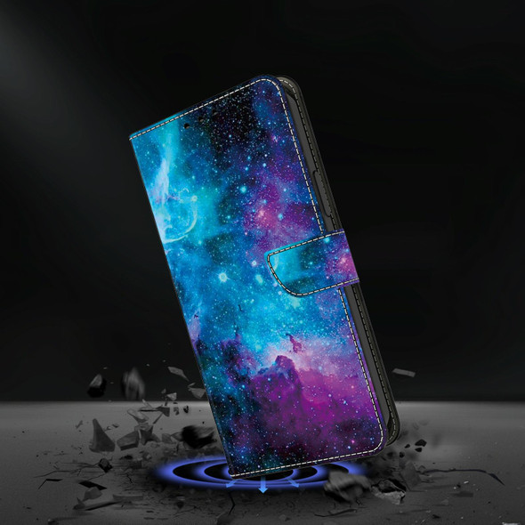 For Samsung Galaxy S21 5G Crystal Painted Leather Phone case(Starry Sky)