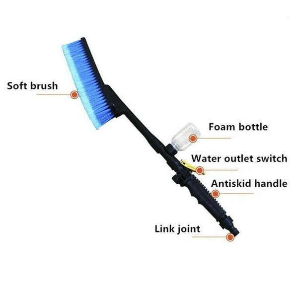 Car Wash Brush Head Soft Bristle Long Handle Brush Spray Foam Bottle Set(3 In 1)