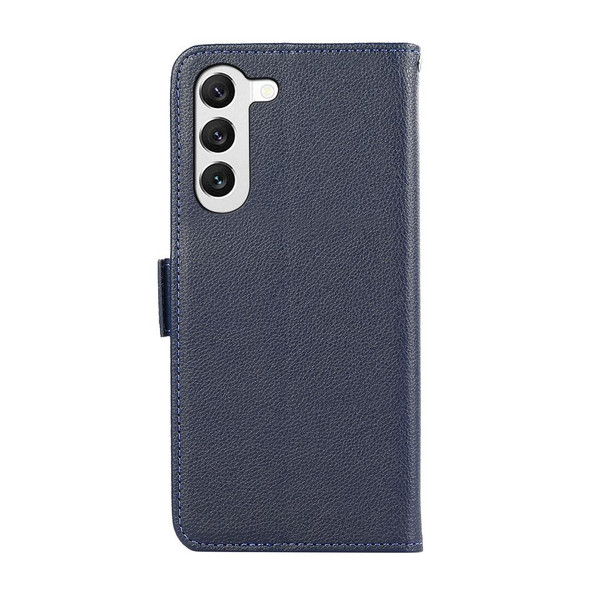 For Samsung Galaxy S23+ 5G ABEEL Side-Magnetic Litchi Pattern Leather RFID Phone Case(Blue)