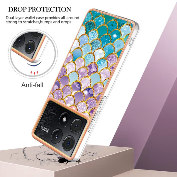 For Xiaomi Redmi K70E Electroplating IMD TPU Phone Case(Colorful Scales)