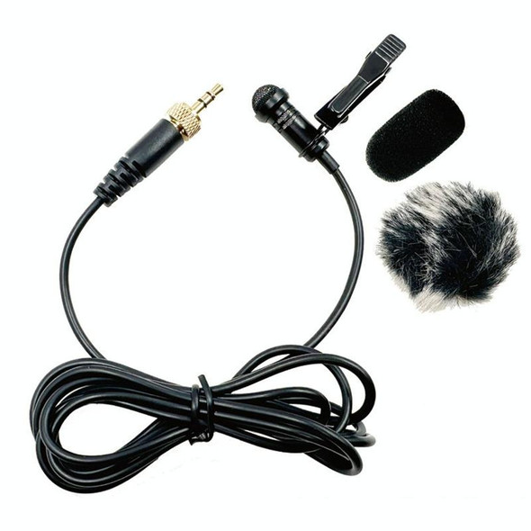 3.5mm Straight Internal Thread Plug Wireless Transmitting Lavalier Microphone, Length: 1.5m(Sponge Cover+Rabbit Fur Windproof Cover)