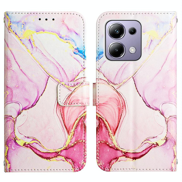 For Xiaomi Redmi Note 13 Pro 4G Global PT003 Marble Pattern Flip Leather Phone Case(Rose Gold)