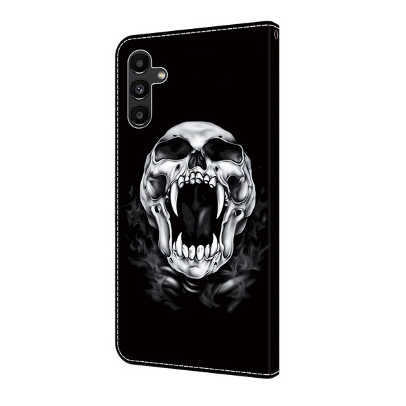 For Samsung Galaxy S22+ 5G Crystal Painted Leather Phone case(Skull)