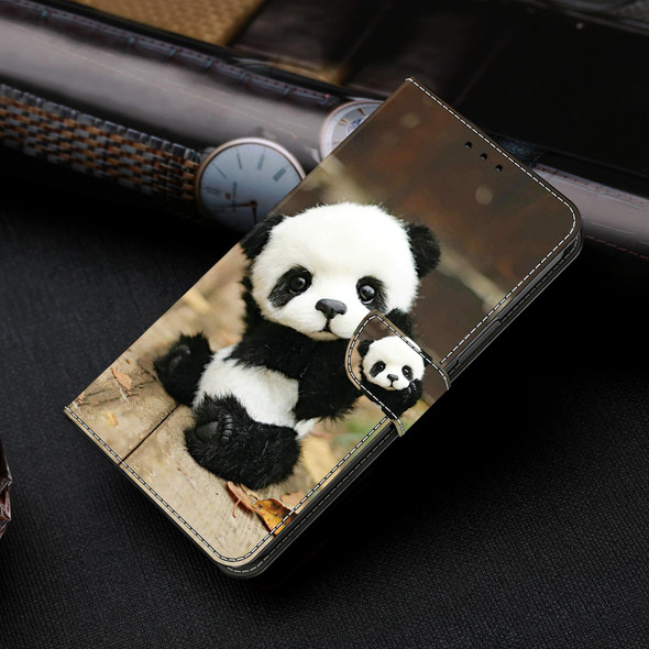 For Samsung Galaxy A70/A70s Crystal Painted Leather Phone case(Panda)