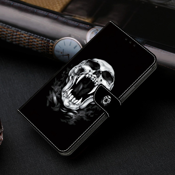 For Samsung Galaxy S21+ 5G Crystal Painted Leather Phone case(Skull)