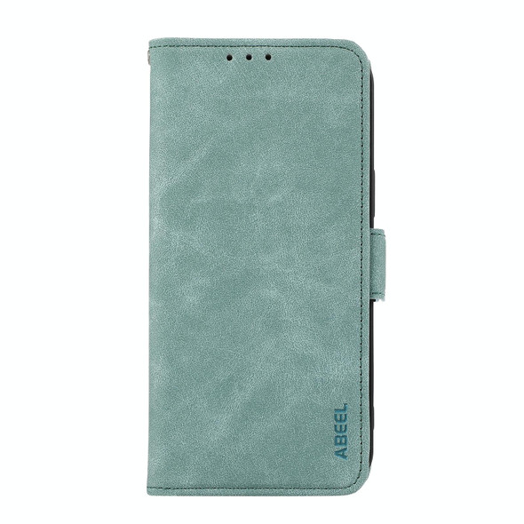 For Samsung Galaxy A32 4G ABEEL Frosted Magnetic RFID Leather Phone Case(Cyan)