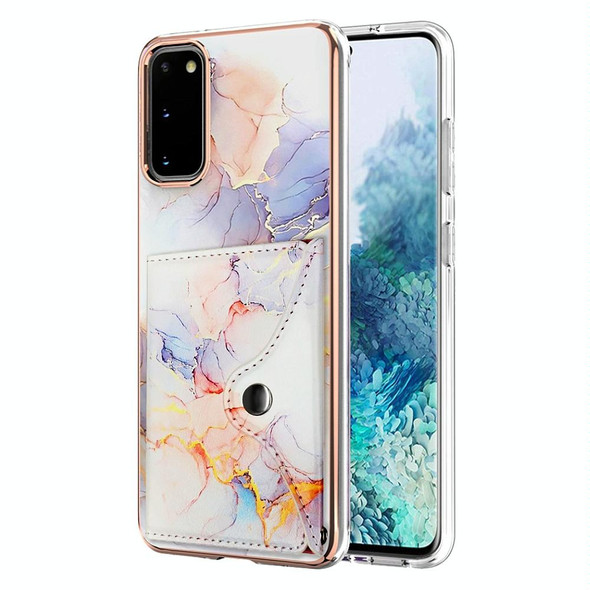 For Samsung Galaxy S20 Marble Pattern IMD Card Slot Phone Case(Galaxy Marble White)