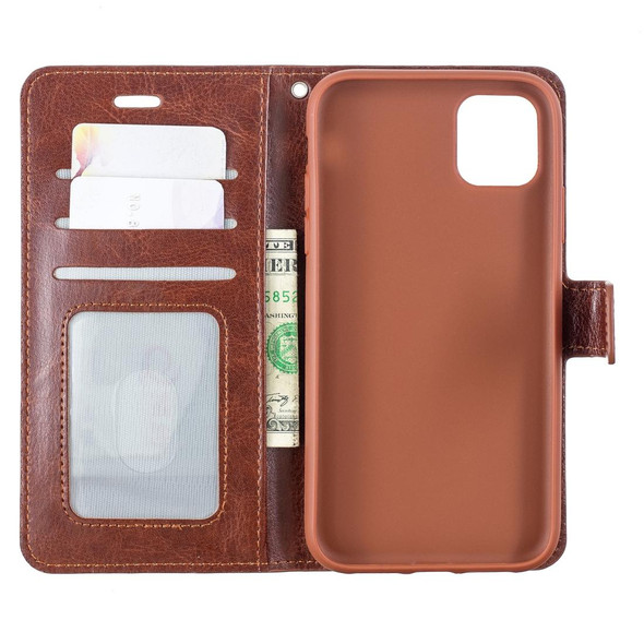 Crazy Horse Texture Horizontal Flip Leatherette Case with Holder & Card Slots & Wallet & Photo Frame for iPhone 11 Pro Max(brown)
