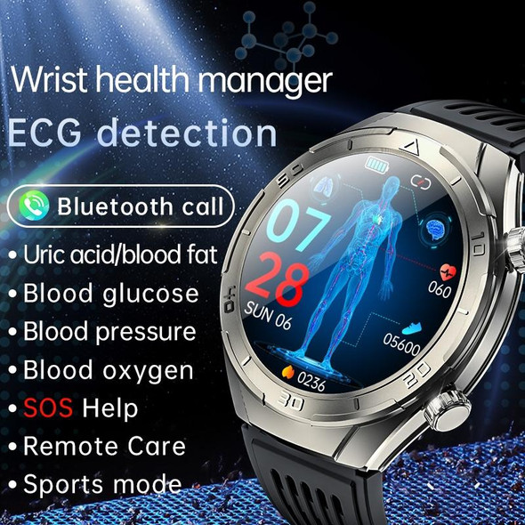 FD02 1.46 inch Color Screen Smart Watch, Support CES Sleep Aid / ECG Detection(Silver)