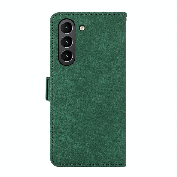 For Samsung Galaxy S21 FE 5G ABEEL Frosted Magnetic RFID Leather Phone Case(Green)