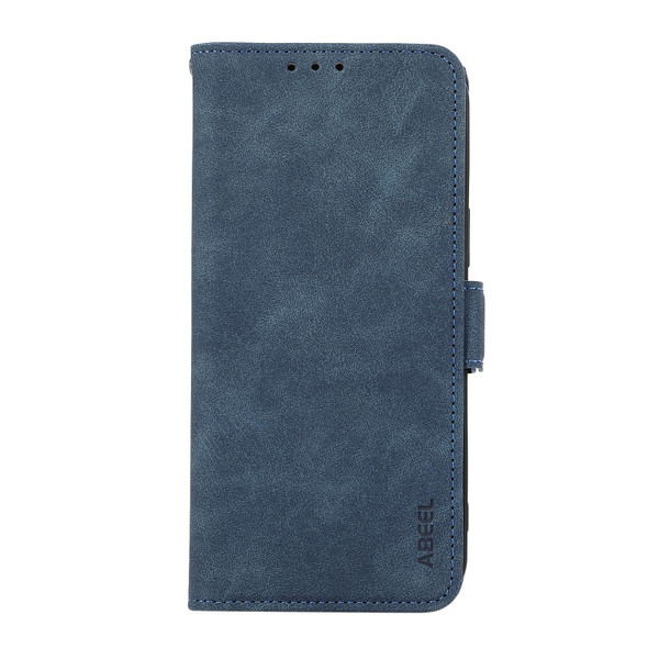 For Samsung Galaxy S21 5G ABEEL Frosted Magnetic RFID Leather Phone Case(Blue)