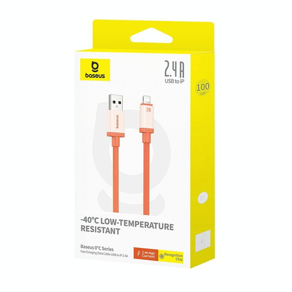 Baseus Antifreeze Series USB to 8 Pin 2.4A Fast Charging Data Cable, Length:1m(Orange)