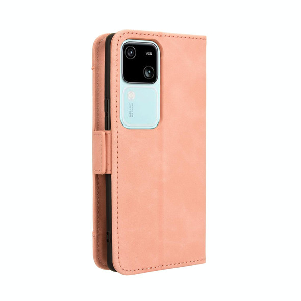 For vivo V30 5G / V30 Pro 5G Skin Feel Calf Texture Card Slots Leather Phone Case(Pink)