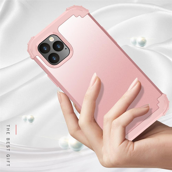 iPhone 11 Pro Max PC+ Silicone Three-piece Anti-drop Mobile Phone Protective Back Cover(Rose gold)