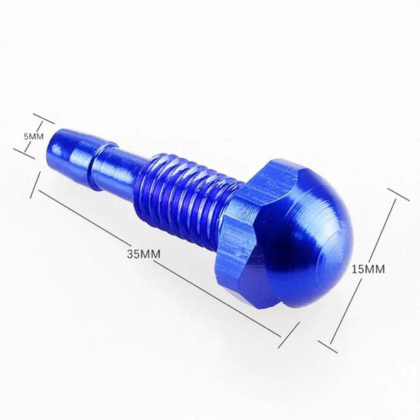 2pcs /Set Automotive Glass Washer Sprayer Aluminum Cap Nozzle(Blue)
