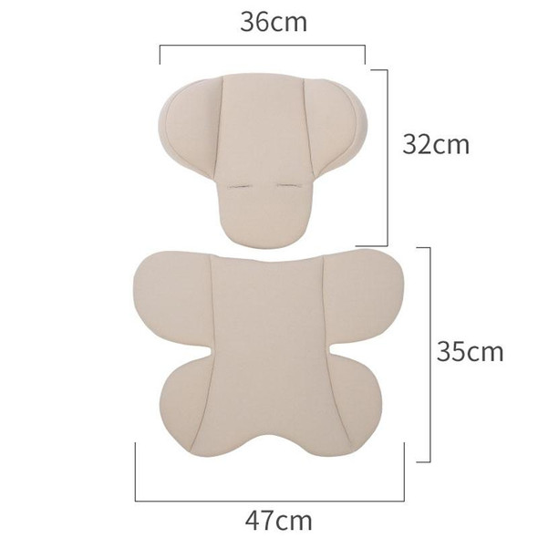 Infant Safety Seat Cushion Four Seasons Universal Stroller Lumbar Protection Pads(Beige)