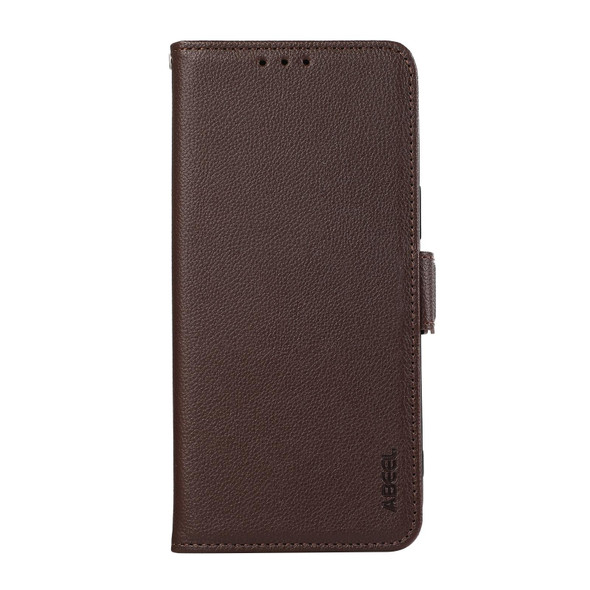 For Samsung Galaxy S21+ 5G ABEEL Side-Magnetic Litchi Pattern Leather RFID Phone Case(Brown)