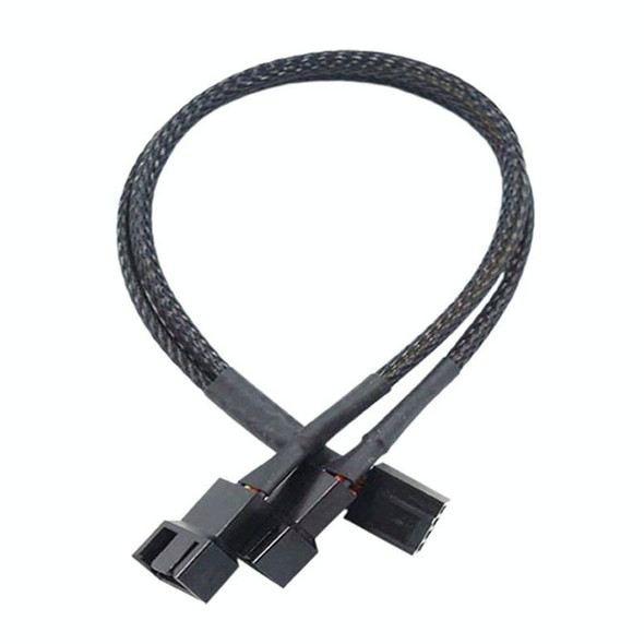 0.27m Computer PWM Temperature Control Cooling Fan Extension Cable Chassis HUB Connector(1 In 2)