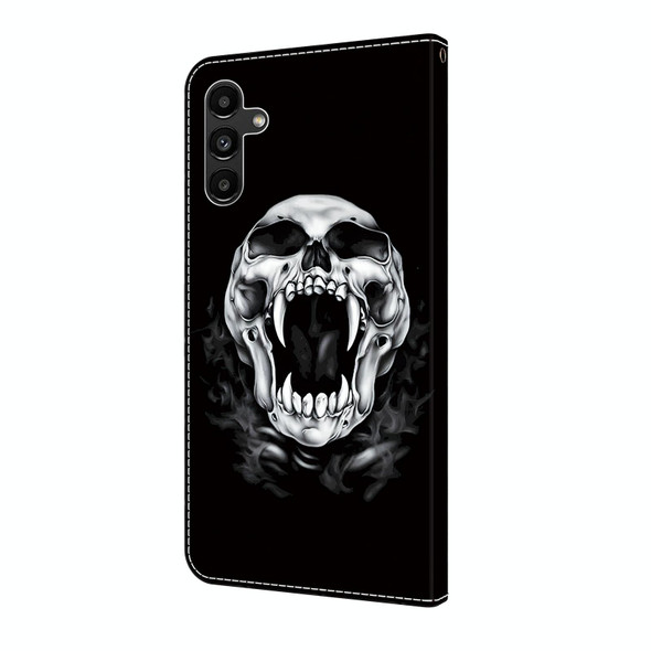 For Samsung Galaxy A25 5G Crystal Painted Leather Phone case(Skull)