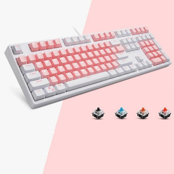 87/108 Keys Gaming Mechanical Keyboard, Colour: FY108 White Shell Red Shaft