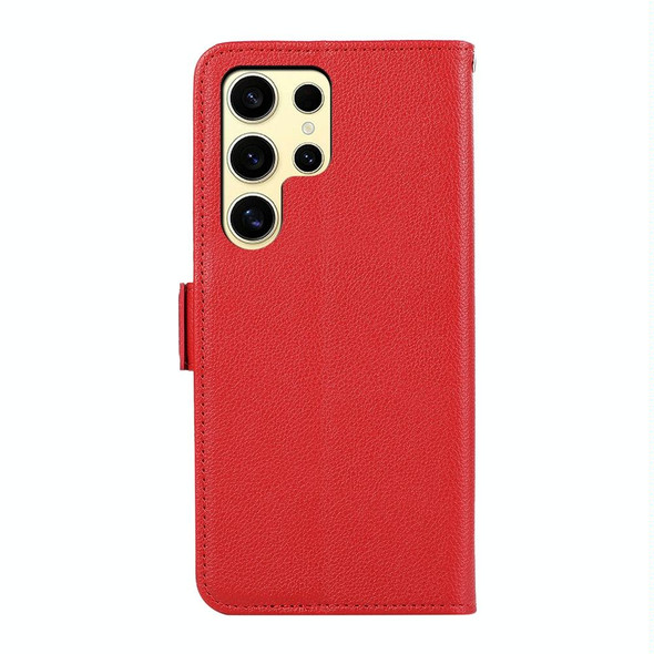 For Samsung Galaxy S24 Ultra 5G ABEEL Side-Magnetic Litchi Pattern Leather RFID Phone Case(Red)