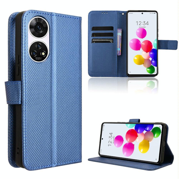 For ZTE Anshin Family Diamond Texture Leather Phone Case(Blue)