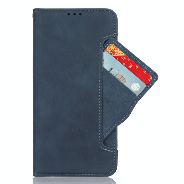 For ZTE Anshin Family Skin Feel Calf Texture Card Slots Leather Phone Case(Blue)