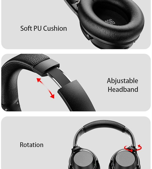 A06 Wireless ANC Noise Canceling Headset Over Ear Bluetooth Headphone(Khaki)