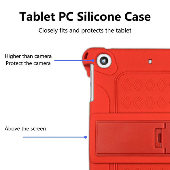 All-inclusive Silicone Shockproof Case with Holder - iPad Pro 10.5 / 10.2 2021 / 2020 / 2019 / Air 3(Red)