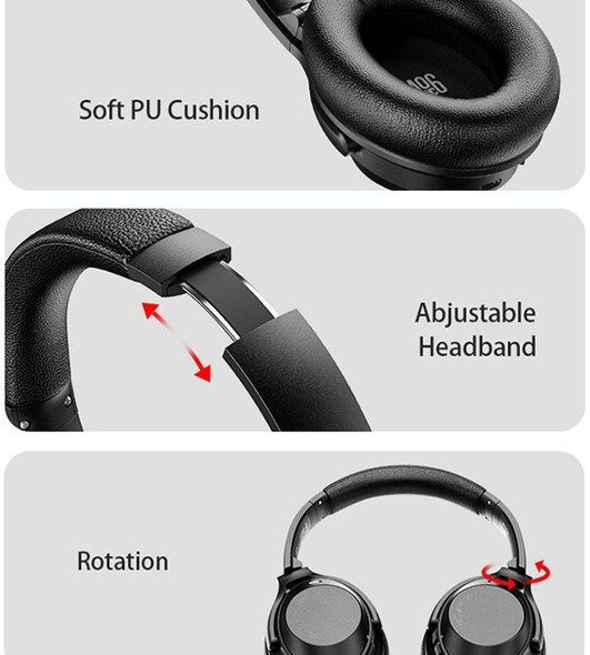 A06 Wireless ANC Noise Canceling Headset Over Ear Bluetooth Headphone(Blue)