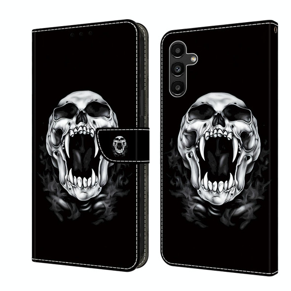 For Samsung Galaxy S22 5G Crystal Painted Leather Phone case(Skull)