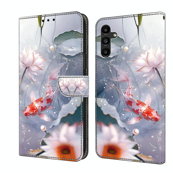 For Samsung Galaxy S23 5G Crystal Painted Leather Phone case(Koi)