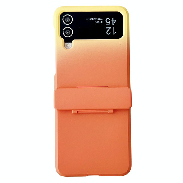 For Samsung Galaxy Z Flip3 5G Skin Feel PC Full Coverage Shockproof Phone Case(Orange+Yellow)