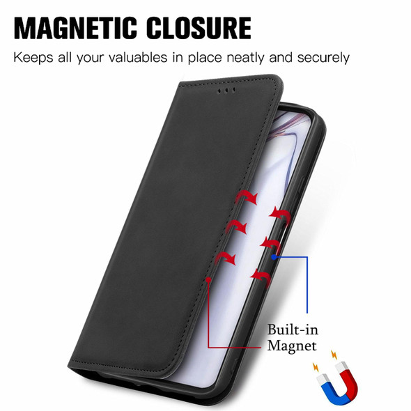 Blackview A100 Retro Skin Feel Business Magnetic Horizontal Flip Leatherette Case with Holder & Card Slots & Wallet & Photo Frame(Black)