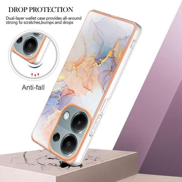 For Xiaomi Redmi Note 13 Pro 4G Global Electroplating IMD TPU Phone Case(White Marble)