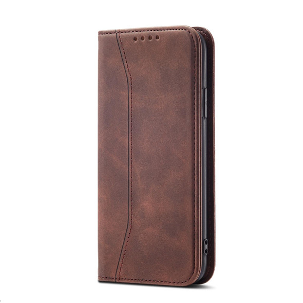 Magnetic Dual-fold Leather Case - iPhone XS / X(Coffee)