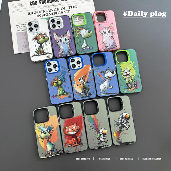 For iPhone XS Max Dual-sided IMD Animal Graffiti TPU + PC Phone Case(Elegant Cat)