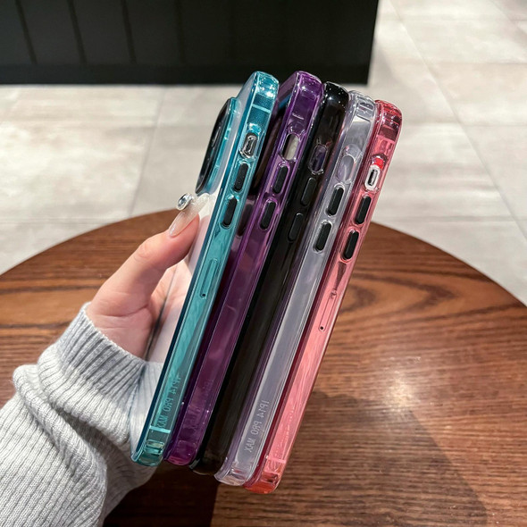 For iPhone 14 2 in 1 Acrylic Transparent Shockproof Phone Case(Purple)