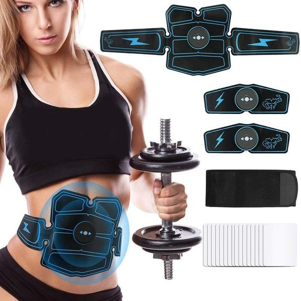 1082 EMS Muscle Training Abdominal Muscle Stimulator Home Fitness Belt(8 Pieces Blue Line Belt)