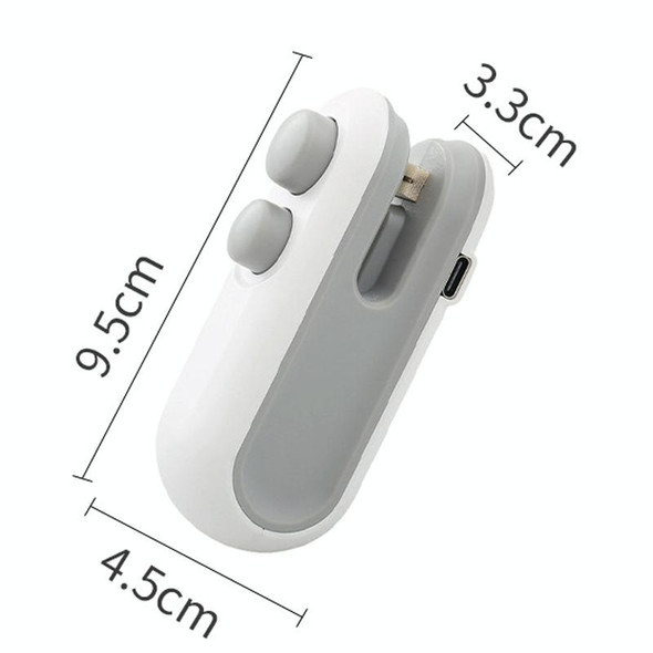 2 In 1 Vacuum Sealing Machine Portable Pressure Plastic Bag Sealing Device With Cutter(White)