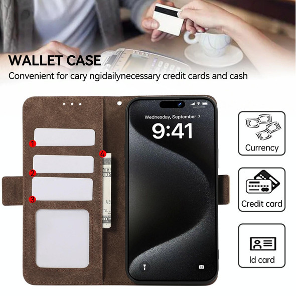 For Samsung Galaxy S20 FE ABEEL Frosted Magnetic RFID Leather Phone Case(Brown)